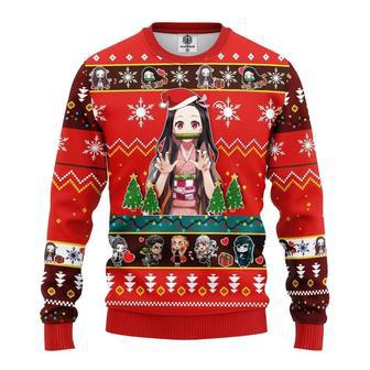 Nezuko Kamado Demon Slayer Anime Custom Ugly Christmas Sweater, Jumpers | Favorety AU