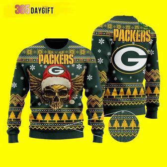 NFL Golden Skull Green Bay Packers Custom Ugly Christmas Sweater, Jumpers | Favorety