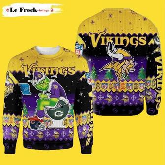 NFL Grinch Minnesota Vikings Custom Ugly Christmas Sweater, Jumpers | Favorety