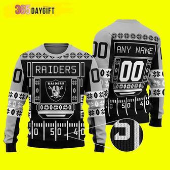 NFL Las Vegas Raiders Playing Field Raiders Custom Ugly Christmas Sweater, Jumpers | Favorety