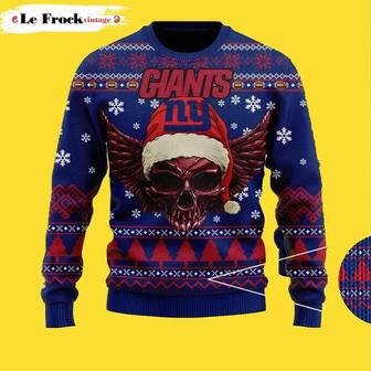 NFL New York Giants Skull Xmas Custom Ugly Christmas Sweater, Jumpers | Favorety UK