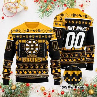 Nhl Boston Bruins Personalized Custom Ugly Christmas Sweater, Jumpers | Favorety AU