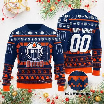 Nhl Edmonton Oilers Personalized Custom Ugly Christmas Sweater, Jumpers | Favorety CA