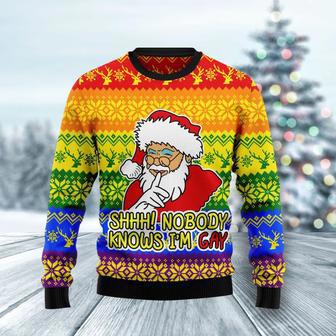 Nobody Knows Im Gay Ugly Christmas Sweater | Favorety CA