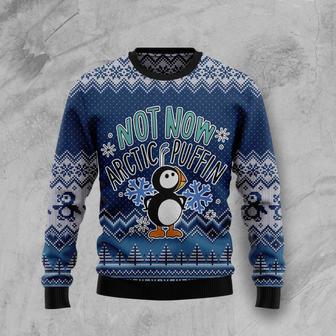 Not Now Arctic Puffin Ugly Christmas Sweater | Favorety UK