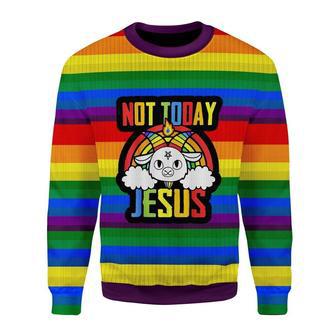 Not Today Jesus Ugly Christmas Sweater | Favorety CA