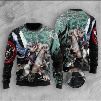 Odin And Sleipnir Viking Ugly Christmas Sweater | Favorety AU