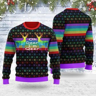 Oh Deer I'm Qeer LGBT Ugly Christmas Sweater | Favorety CA