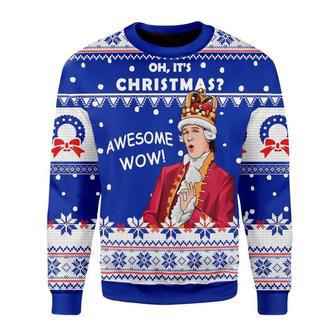 Oh It’S Christmas Awesome Wow Custom Ugly Christmas Sweater, Jumpers | Favorety CA