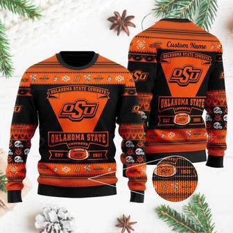 Oklahoma State Cowboys Football Team Custom Ugly Christmas Sweater, Jumpers | Favorety DE