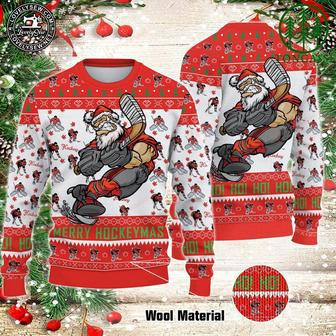 Old man Play hockey Merry Hockeymas Ugly Sweater | Favorety AU