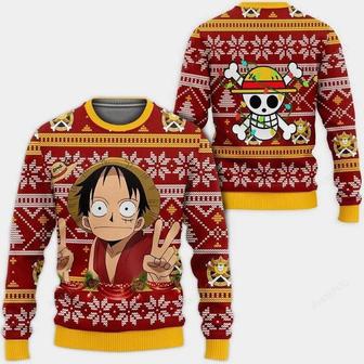 One Piece Anime Socute Monkey D. Luffy Custom Ugly Christmas Sweater, Jumpers | Favorety UK