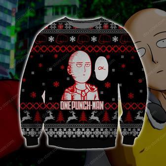 One Punch Man Knitting Pattern Print Ugly Christmas Sweater | Favorety CA