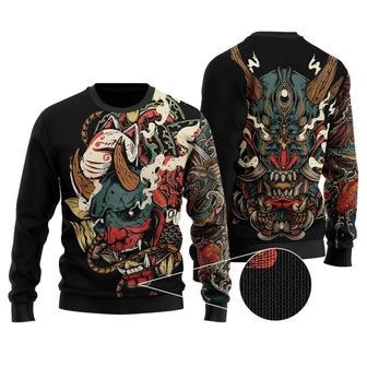 Oni Mask Tattoo Ugly Christmas Sweater | Favorety AU