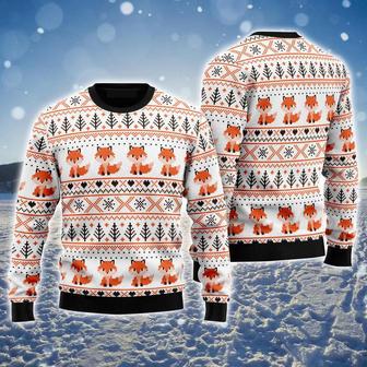 Orange Fox Ugly Christmas Sweater, Fox Loves Xmas, Funny Christmas Ugly Sweater | Favorety AU