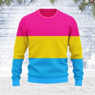 Pansexual Pride Flag Ugly Christmas Sweater | Favorety AU