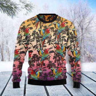 Parrot Palm Forest Ugly Christmas Sweater | Favorety