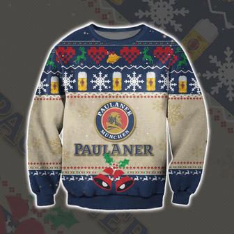 Paulaner Munchen Beer Knitting Pattern Print Ugly Christmas Sweater | Favorety AU