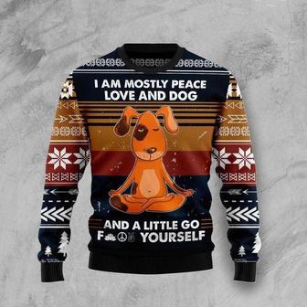 Peace Love And Dog Ugly Christmas Sweater | Favorety DE