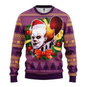 Pennywise IT Horror Movie Xmas Custom Ugly Christmas Sweater, Jumpers | Favorety