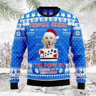 Personal Stalker Golden Retriever Ugly Christmas Sweater | Favorety DE