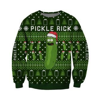 Pickle Rick Knitting Pattern Print Ugly Christmas Sweater | Favorety DE