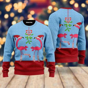 Pink Flamingos Christmas Funky Pattern Ugly Christmas Sweater For Men & Women | Favorety DE