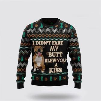 Pit Bull A Kiss Christmas Ugly Sweater – Pet Lover Christmas Sweater | Favorety AU