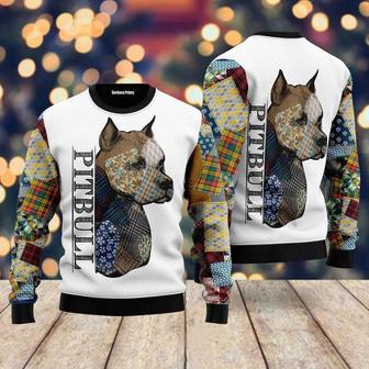 Pitbull Patchwork Seamless Ugly Christmas Sweater For Men & Women | Favorety