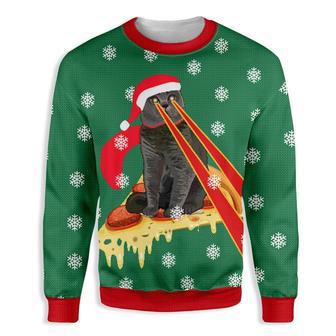 Pizza Cat With Laser Eyes Ugly Christmas Sweater | Favorety CA