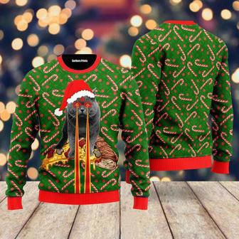 Pizza Cat With Laser Eyes Ugly Christmas Sweater For Men & Women | Favorety CA