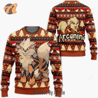 Pokemon Anime Arcanine Ugly Christmas Sweater, Jumpers | Favorety DE