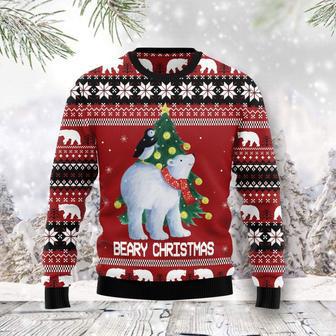 Polar Bear Beary Christmas Ugly Christmas Sweater | Favorety