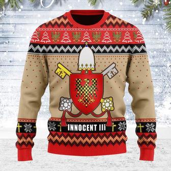 Pope Innocent III Coat of Arms Ugly Christmas Sweater | Favorety AU