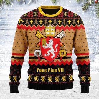 Pope Pius VIII Coat of Arms Ugly Christmas Sweater | Favorety CA