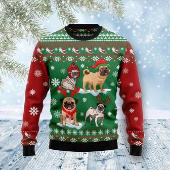 Pug Snow Day Ugly Christmas Sweater | Favorety