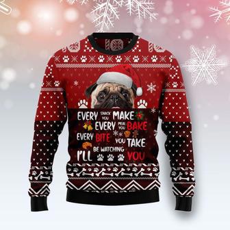 Pug Will Be Watching You Ugly Christmas Sweater | Favorety CA