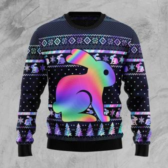 Rabbit Hologram Ugly Christmas Sweater | Favorety