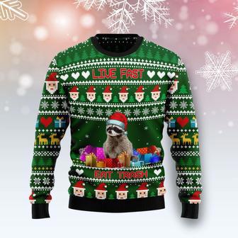 Raccoon Eat Trash Christmas Ugly Christmas Sweater | Favorety