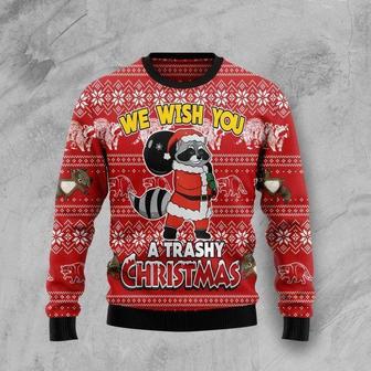 Raccoon We Wish You A Trashy Ugly Christmas Sweater | Favorety DE