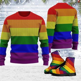 Rainbow Flag LGBTQ+ Ugly Christmas Sweater | Favorety AU