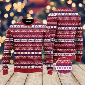 Red Fancy Xmas Pattern Ugly Christmas Sweater For Men & Women | Favorety CA