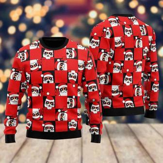 Red Santa Peeking Ugly Christmas Sweater For Men & Women | Favorety