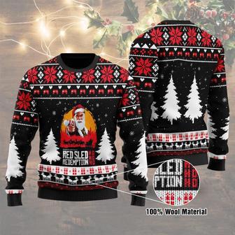 Red Sled Redemption Ugly Christmas Sweater | Favorety AU