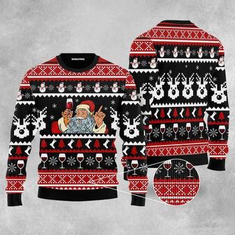 Red Wine Ugly Christmas Sweater For Men & Women | Favorety