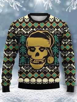 Retro Skull Print Casual – Ugly Sweater Christmas | Favorety UK