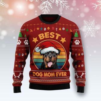 Rottweiler Best Dog Mom Ever Ugly Christmas Sweater | Favorety