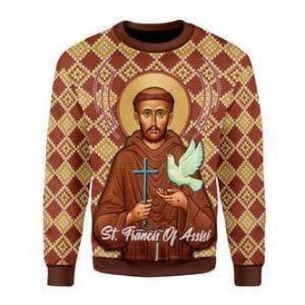 Saint Francis Of Assisi Ugly Christmas Sweater | Favorety UK