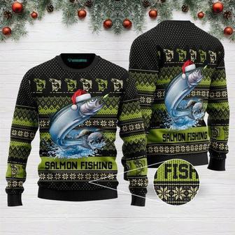 Salmon Fishing Ugly Christmas Sweater | Favorety