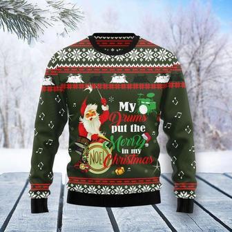 Santa And Drum Ugly Christmas Sweater | Favorety CA